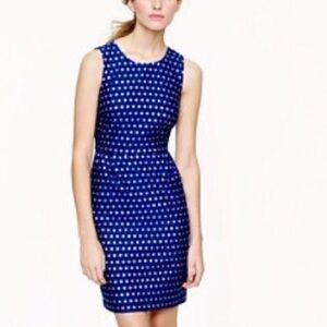 J. Crew Blue and White Polka Dot Dress